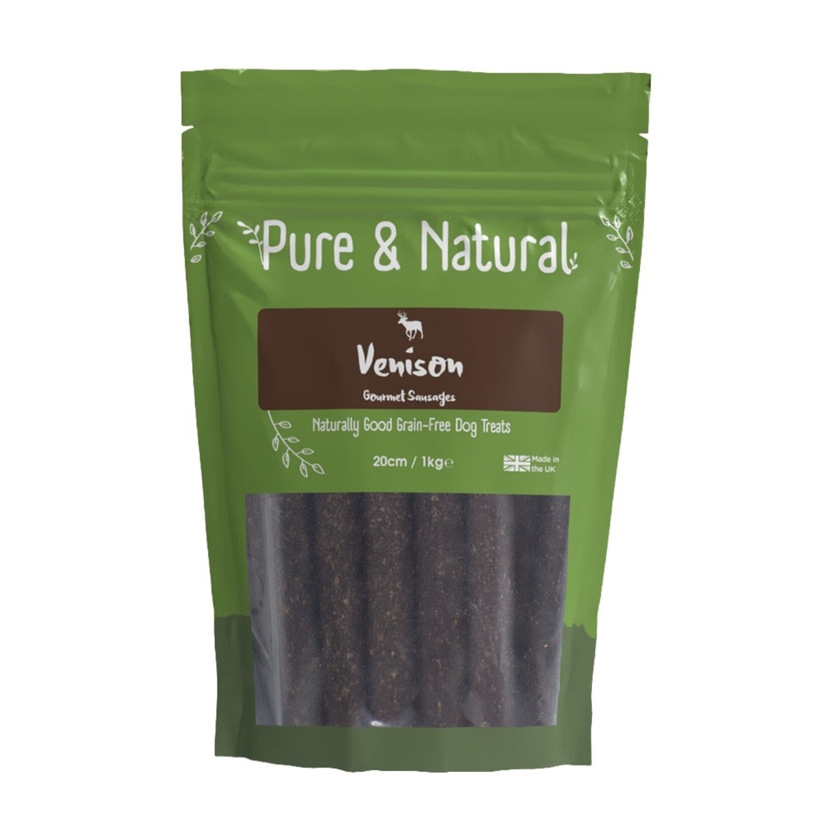 Pure & Natural Venison Sausages Dog Treats 20cm, 1kg