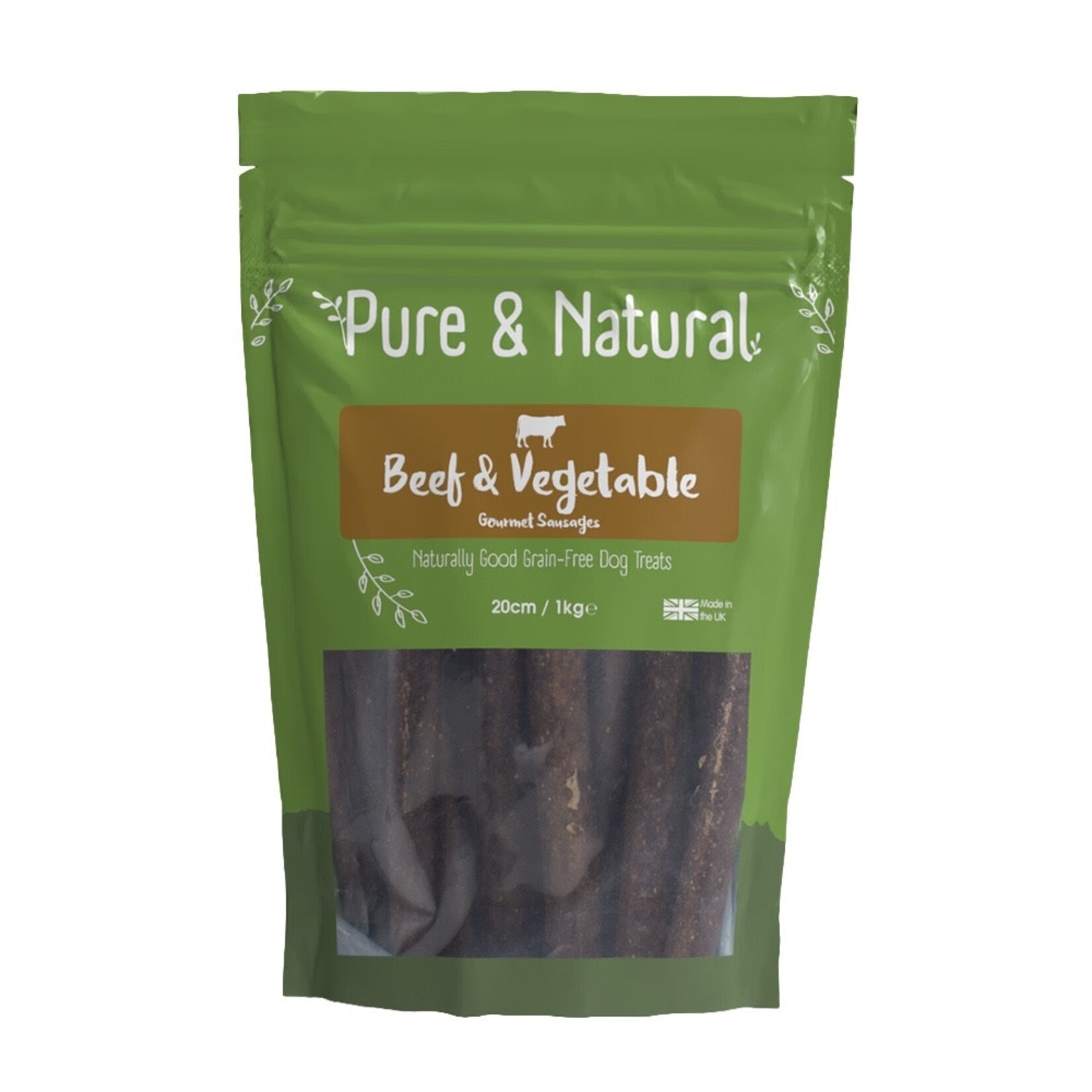 Pure & Natural Beef & Vegetables Sausages Dog Treats 20cm, 1kg