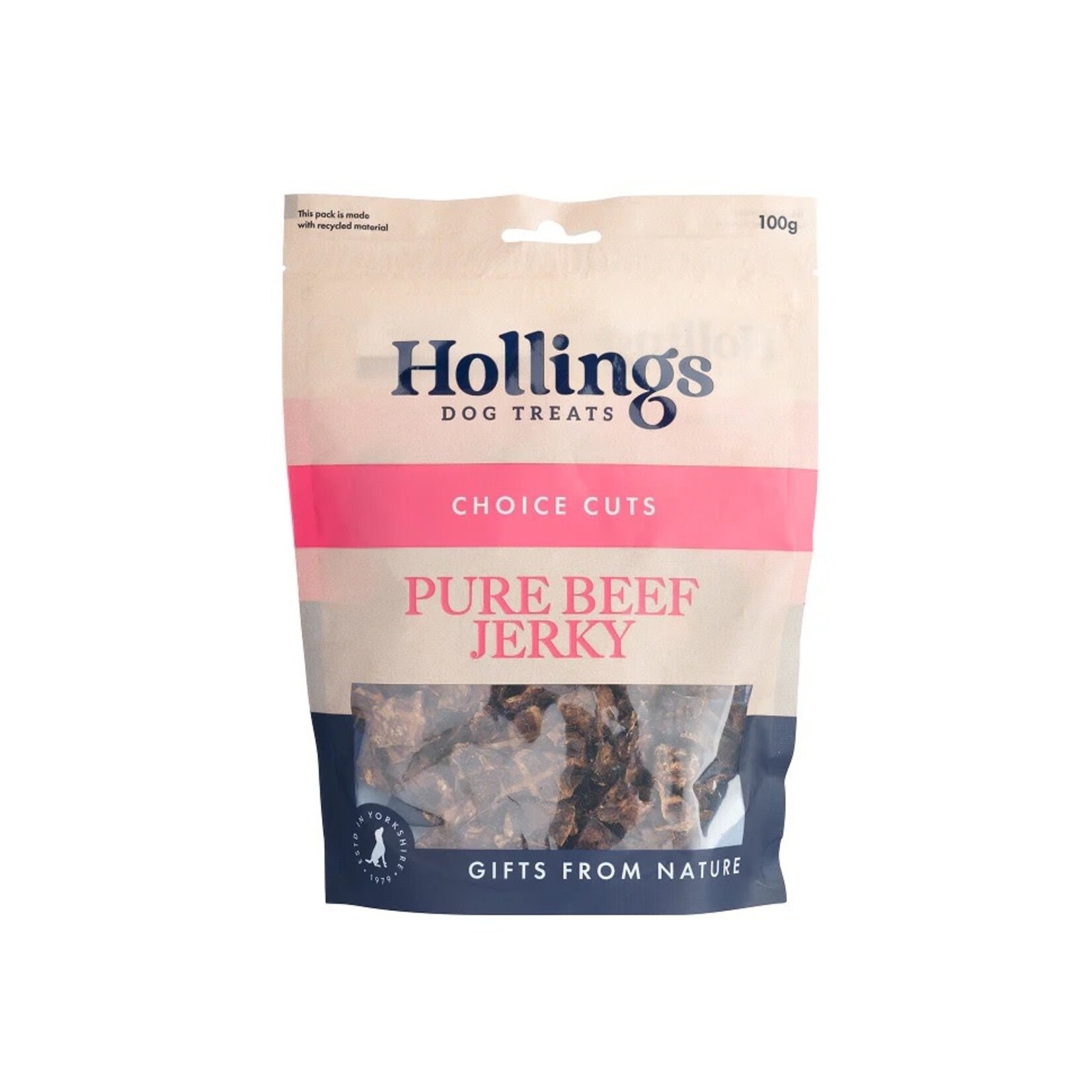 Hollings Pure Beef Jerky Natural Dog Treats, 100g