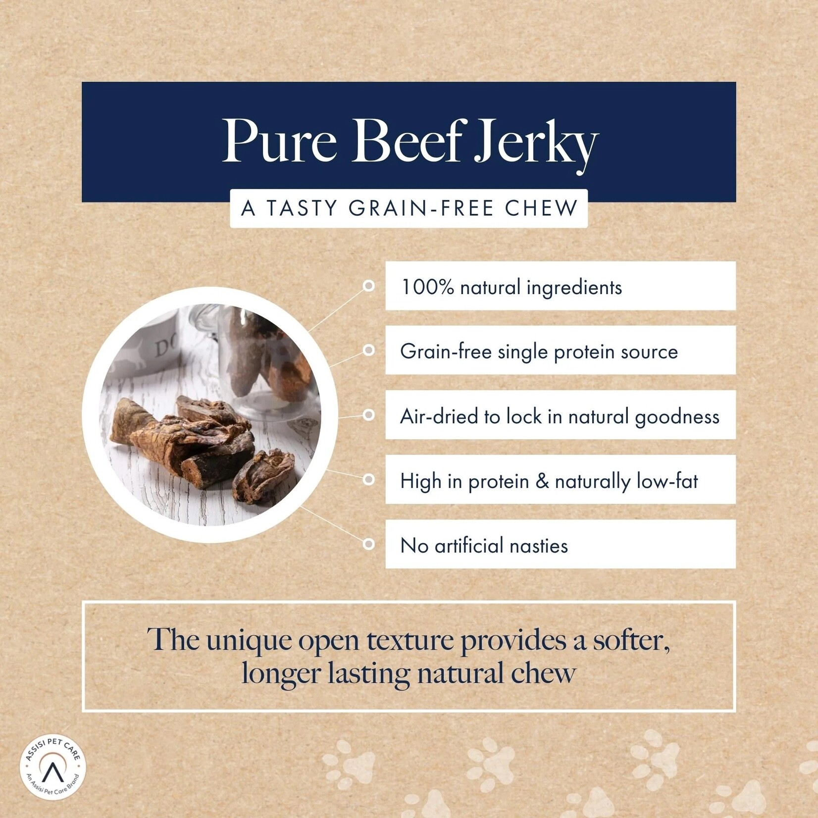 Hollings Pure Beef Jerky Natural Dog Treats, 100g