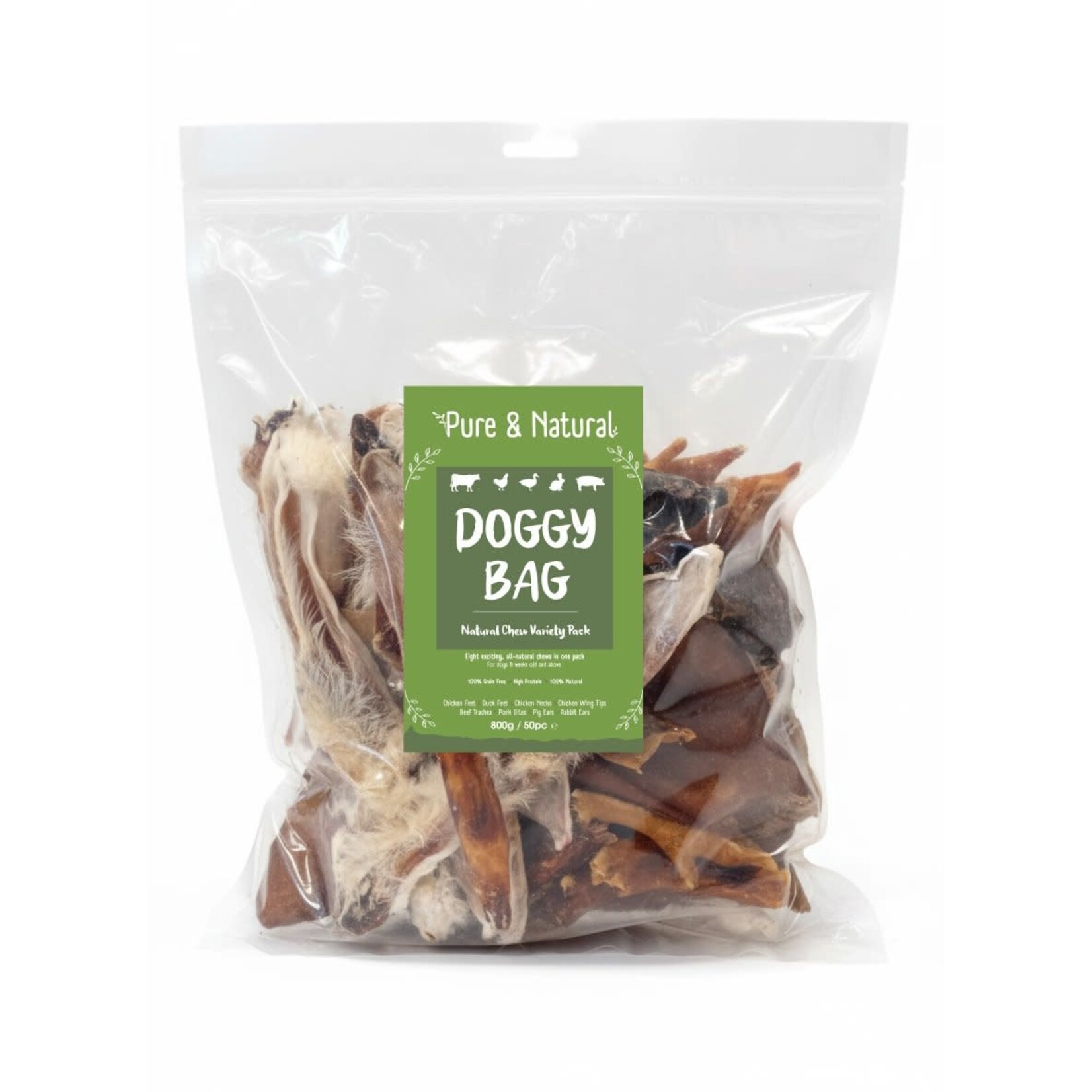 Pure & Natural Natural Dog Treats Variety Pack Doggy Bag, 50 pieces