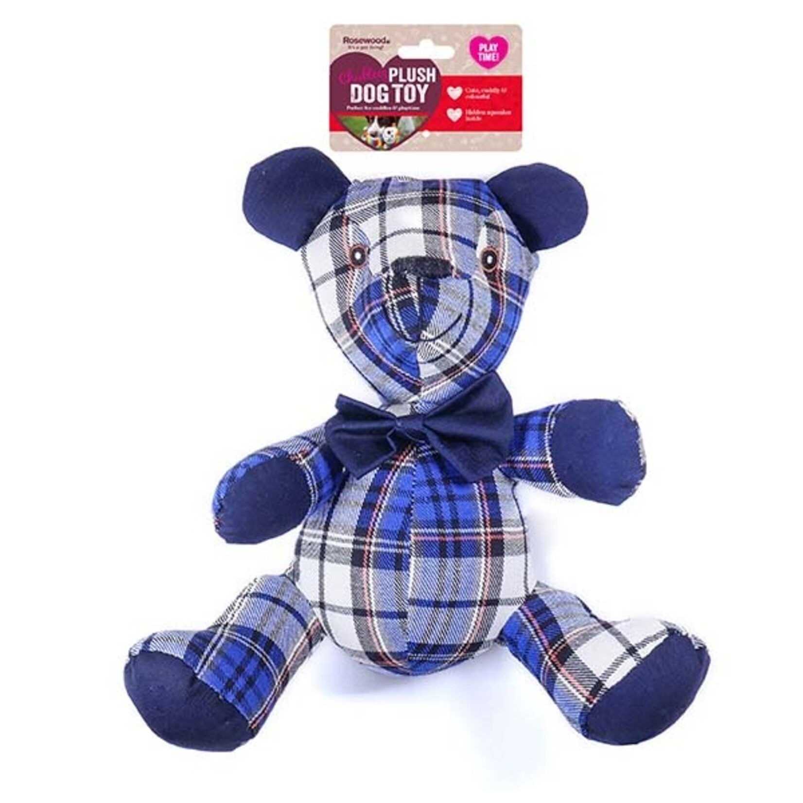 Rosewood Chubleez Blueberry Bear Plush Squeaky Dog Toy
