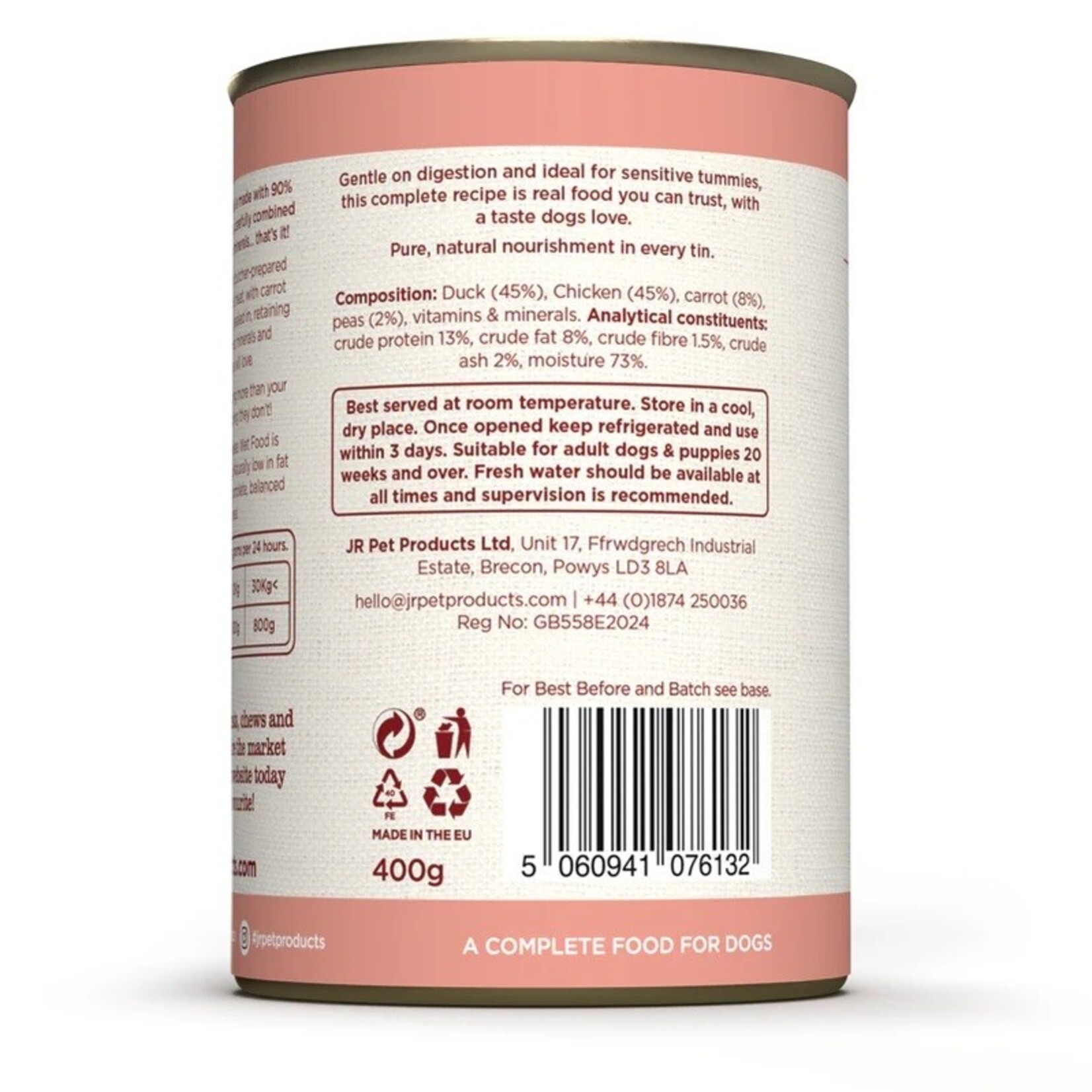 jr pet products Complete Wellbeing Grain Free Wet Dog Food, 400g