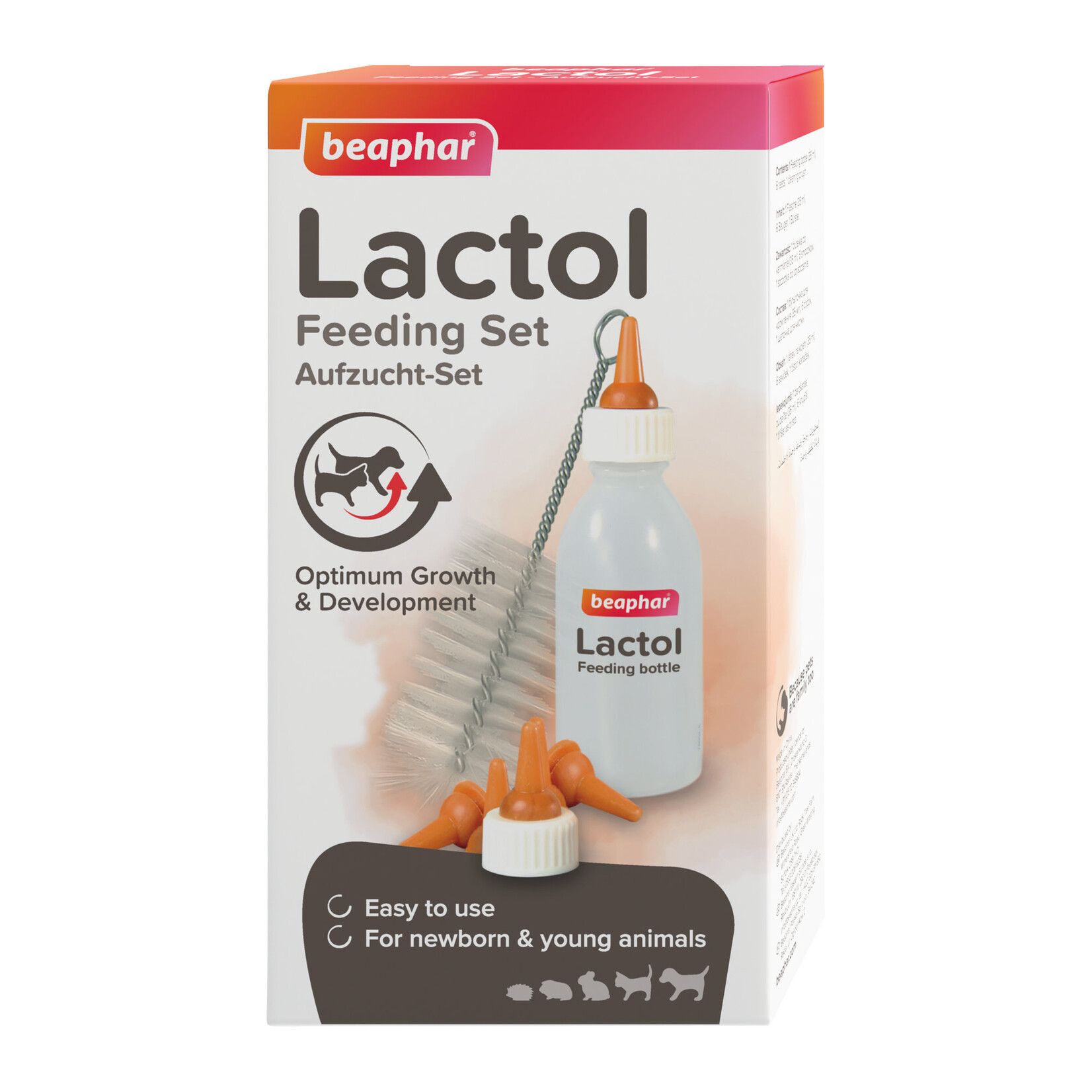 Beaphar Lactol Feeding Set with Bottle, 4 Teats, Brush