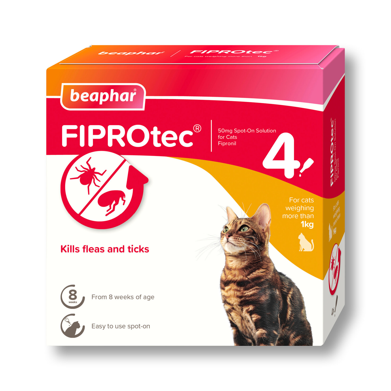 Beaphar FIPROtec Flea & Tick Spot On Solution for Cats