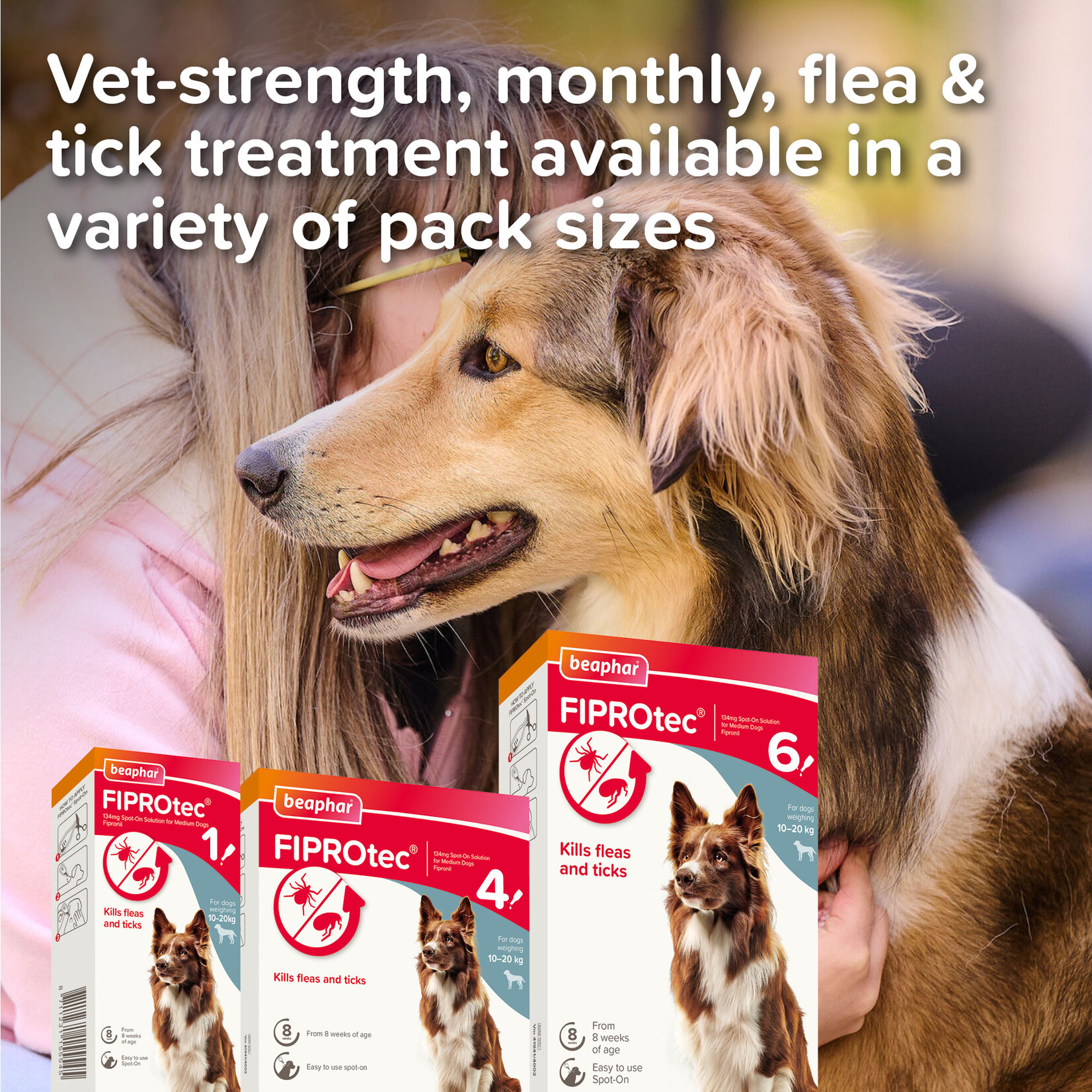 Beaphar FIPROtec Flea & Tick Spot On Solution for Medium Dogs