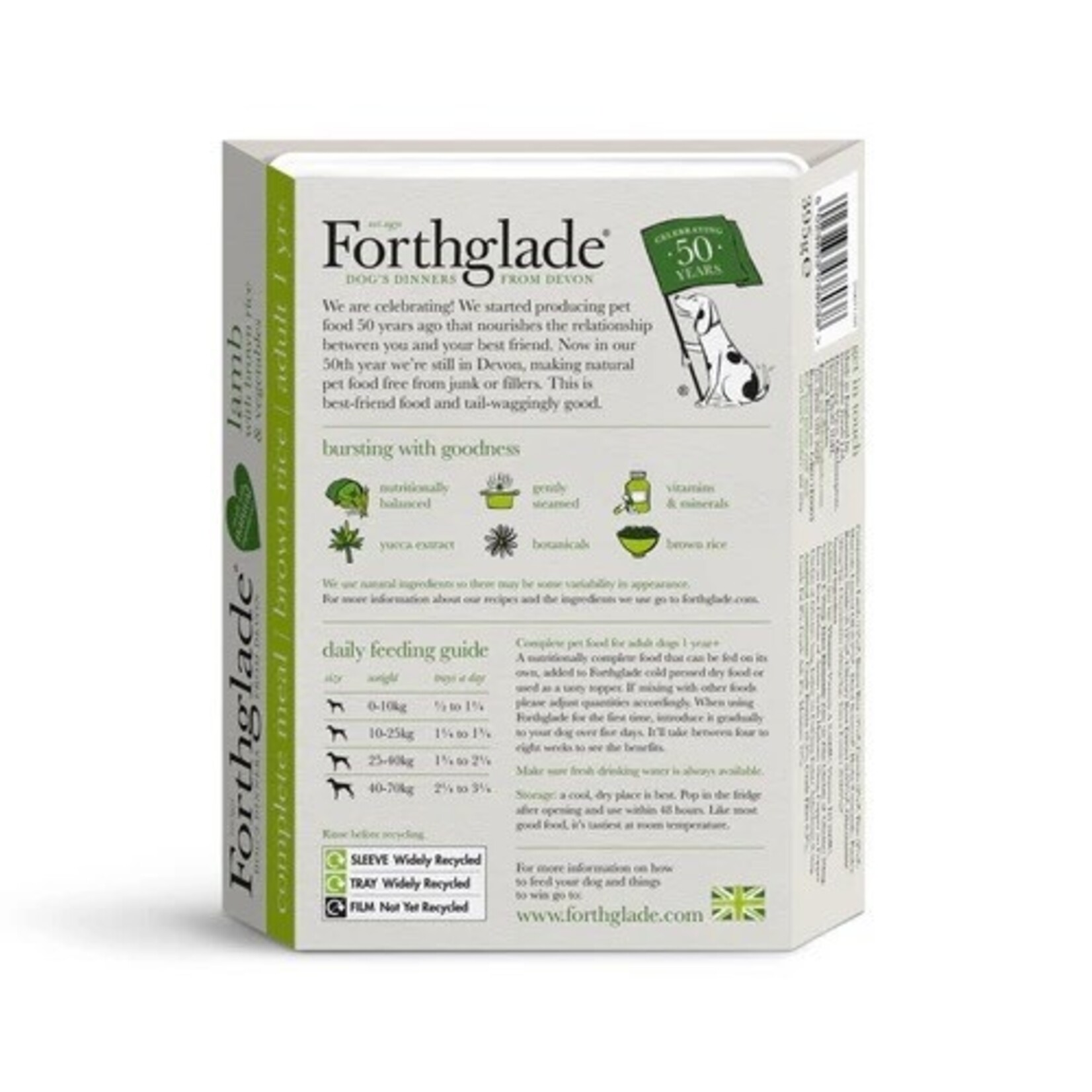 Forthglade Complete Adult Lamb with Brown Rice & Veg Wet Dog Food, 395g