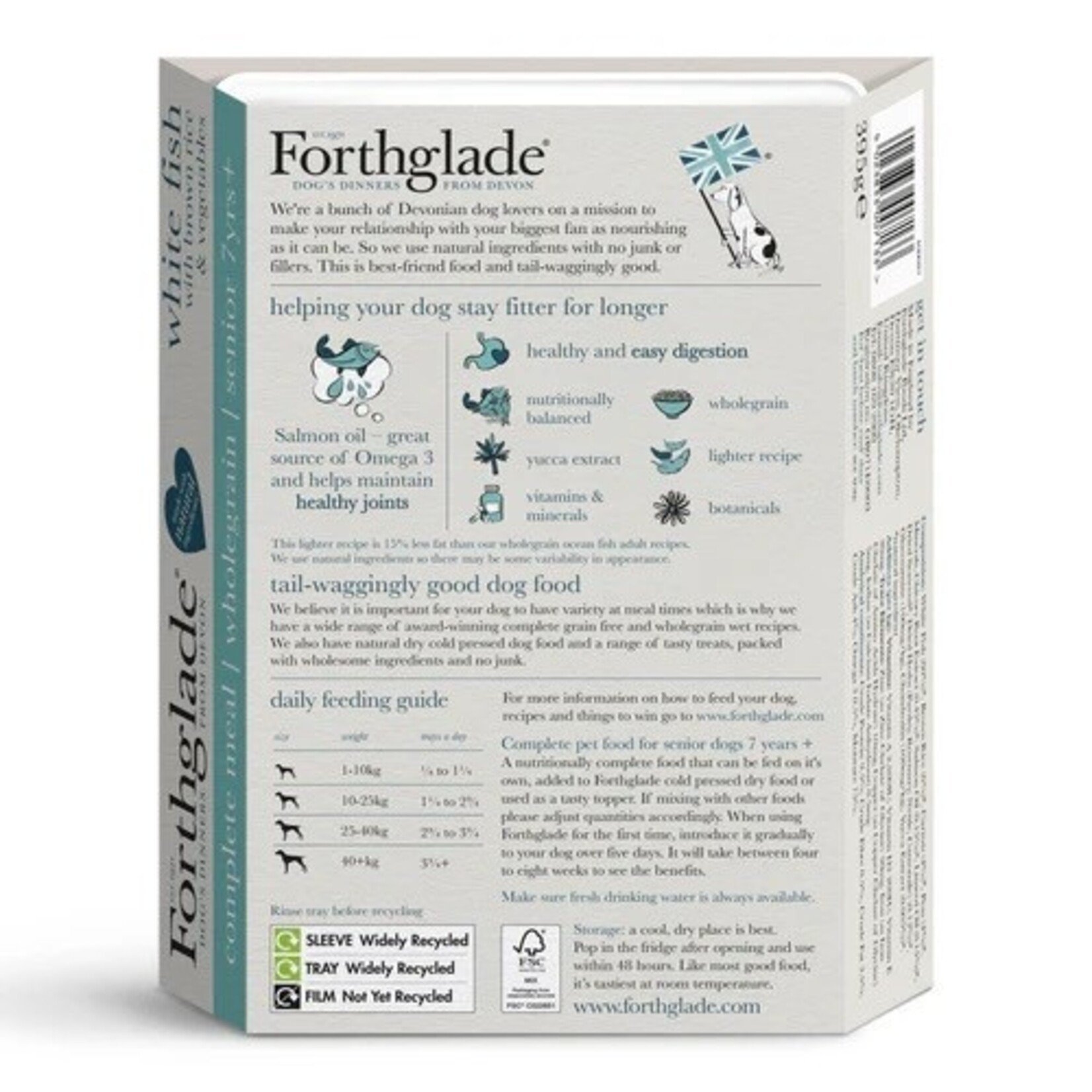 Forthglade Complete Senior Wholegrain White Fish with Brown Rice Wet Dog Food, 395g