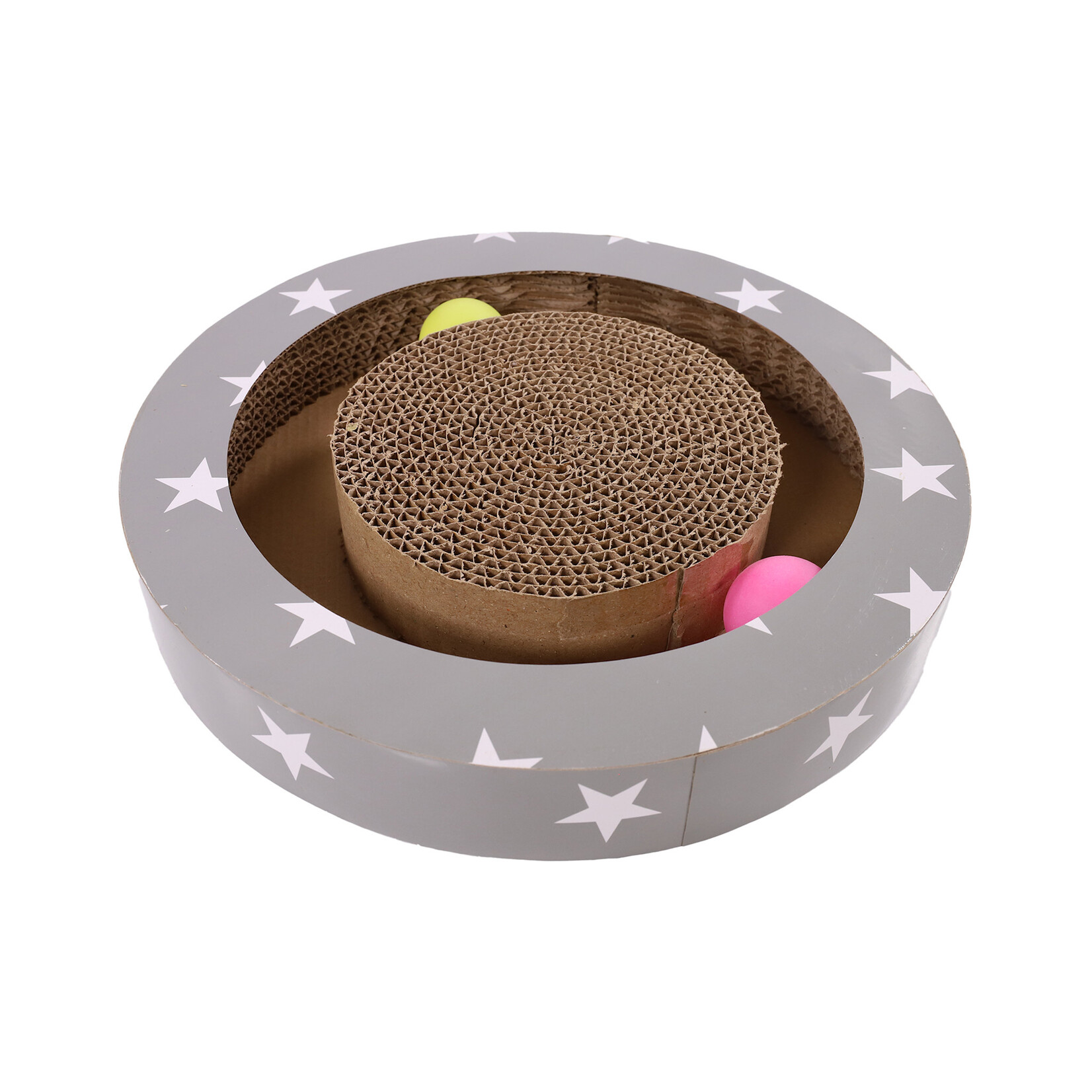 Rosewood Cardboard Cat Scratcher Board with Balls