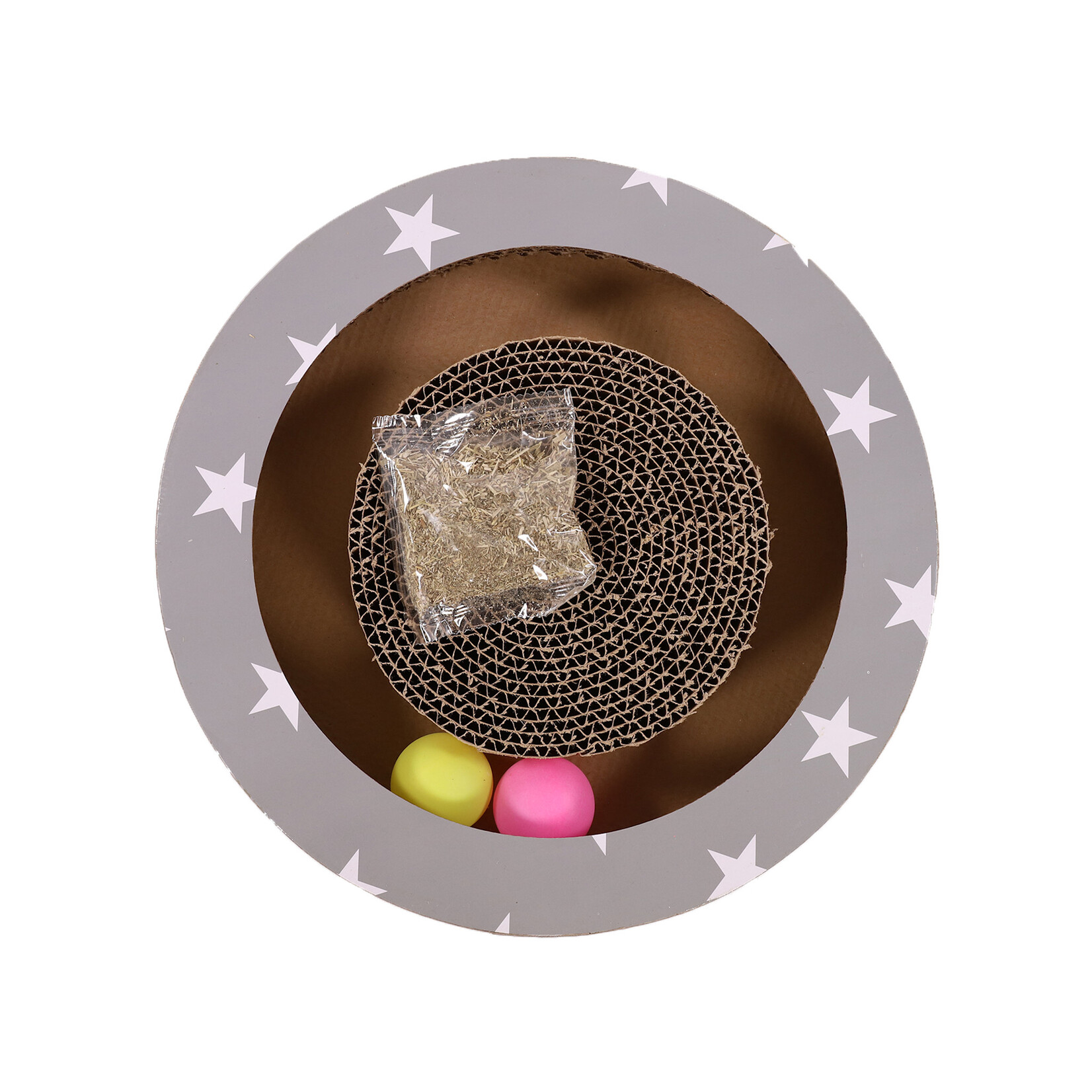 Rosewood Cardboard Cat Scratcher Board with Balls