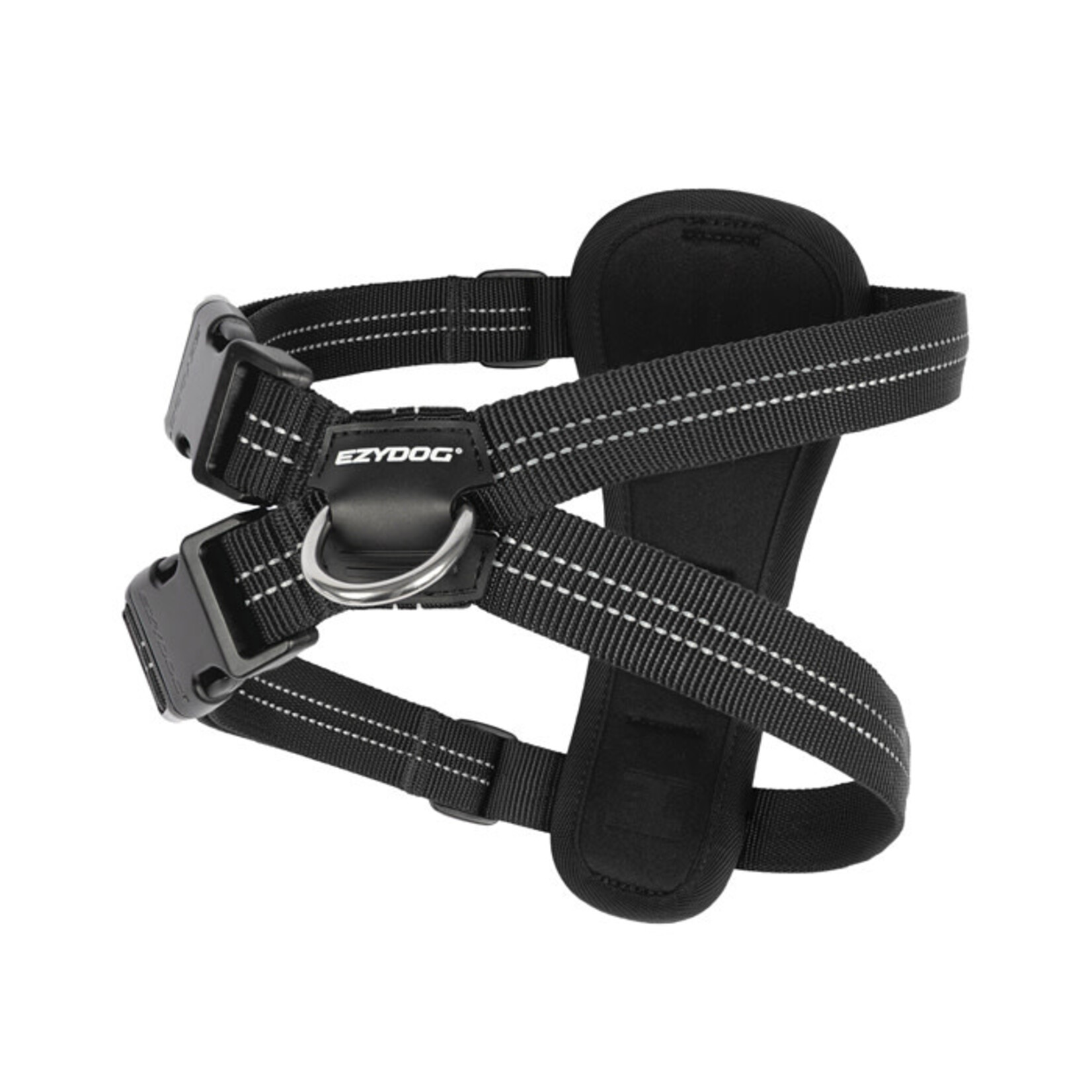 EzyDog Essential Chest Plate Dog Harness with Seat Belt Attachment, Black