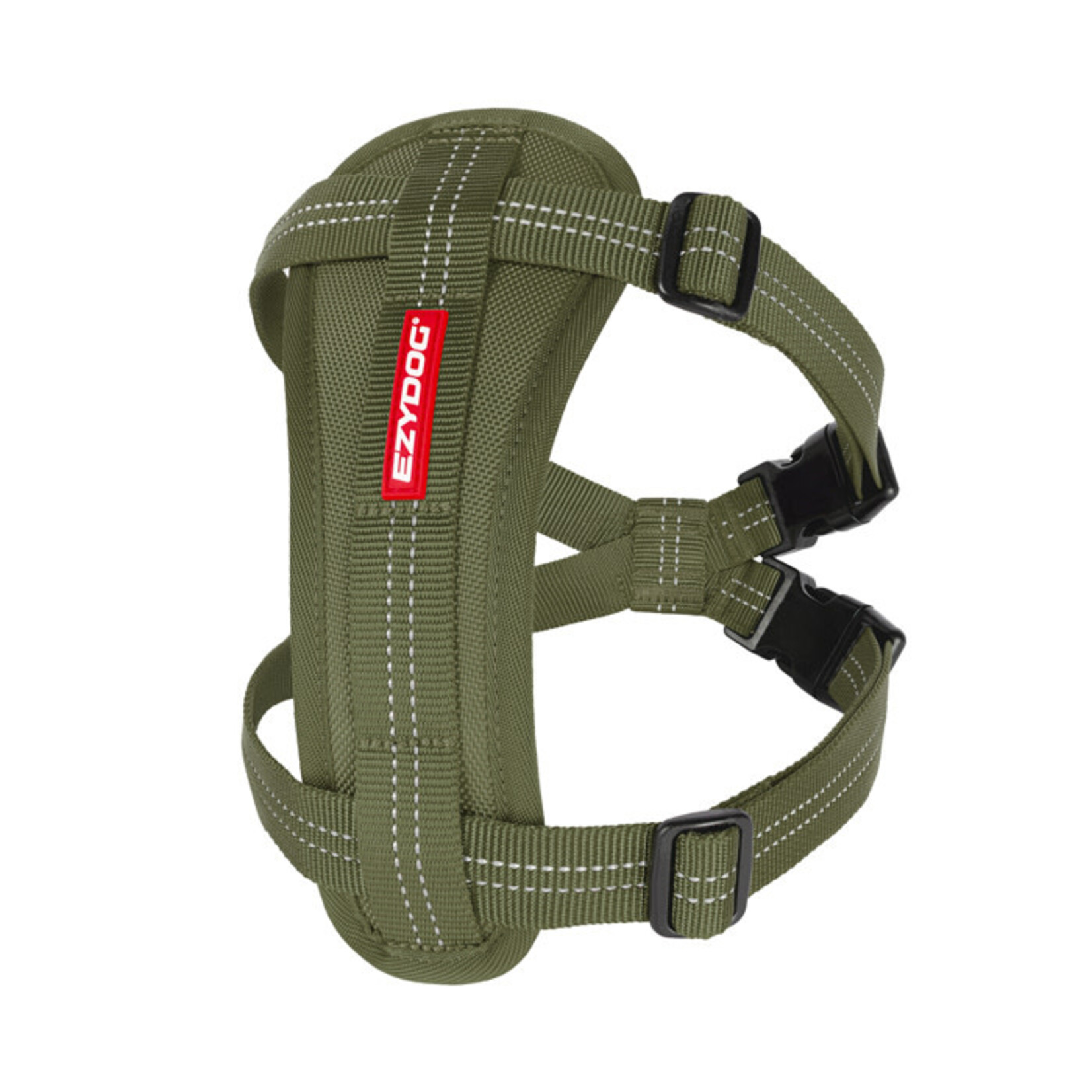EzyDog Essential Chest Plate Dog Harness with Seat Belt Attachment, Green
