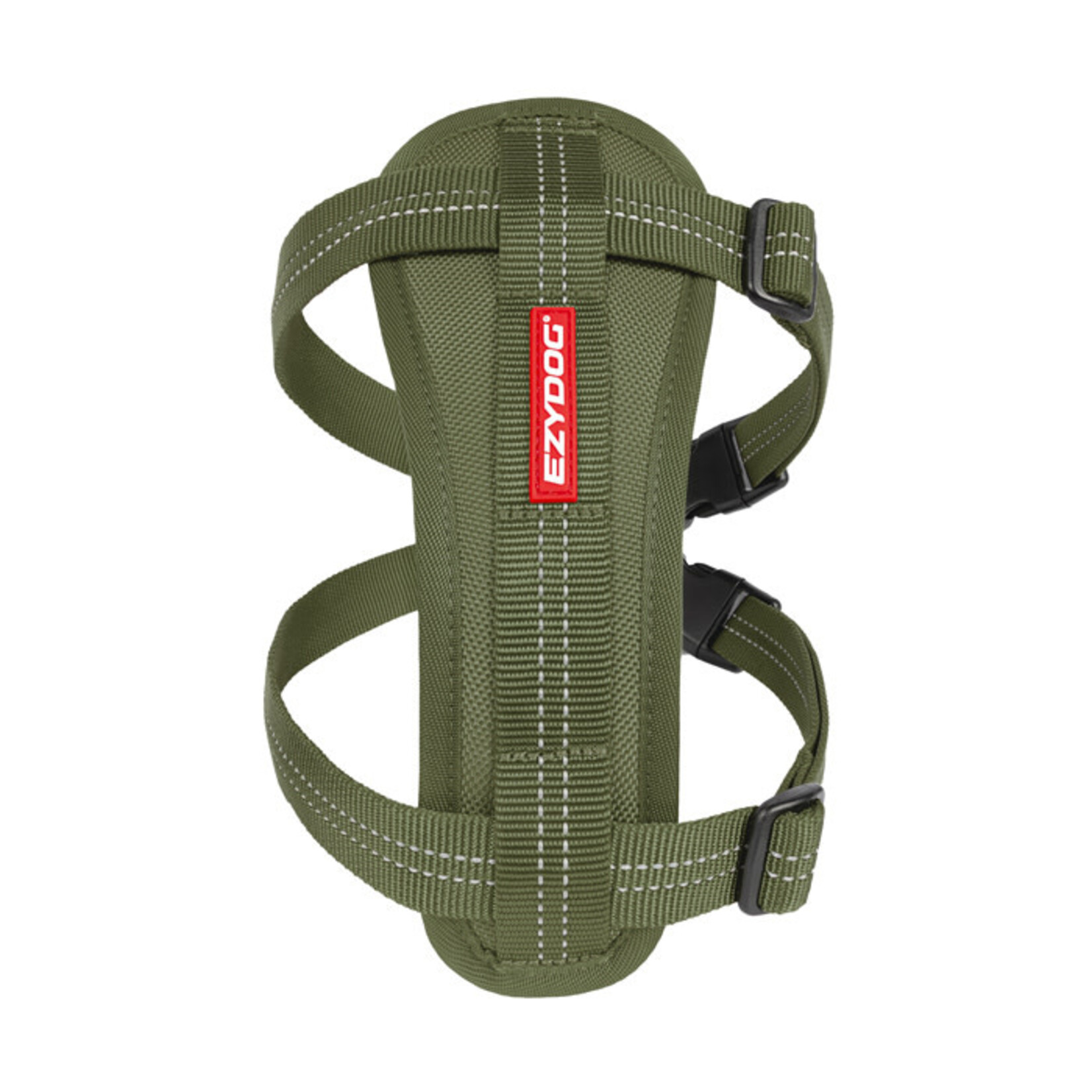 EzyDog Essential Chest Plate Dog Harness with Seat Belt Attachment, Green