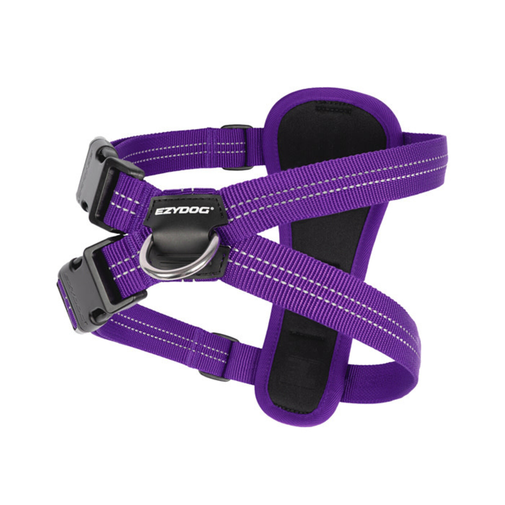 EzyDog Essential Chest Plate Dog Harness with Seat Belt Attachment, Purple