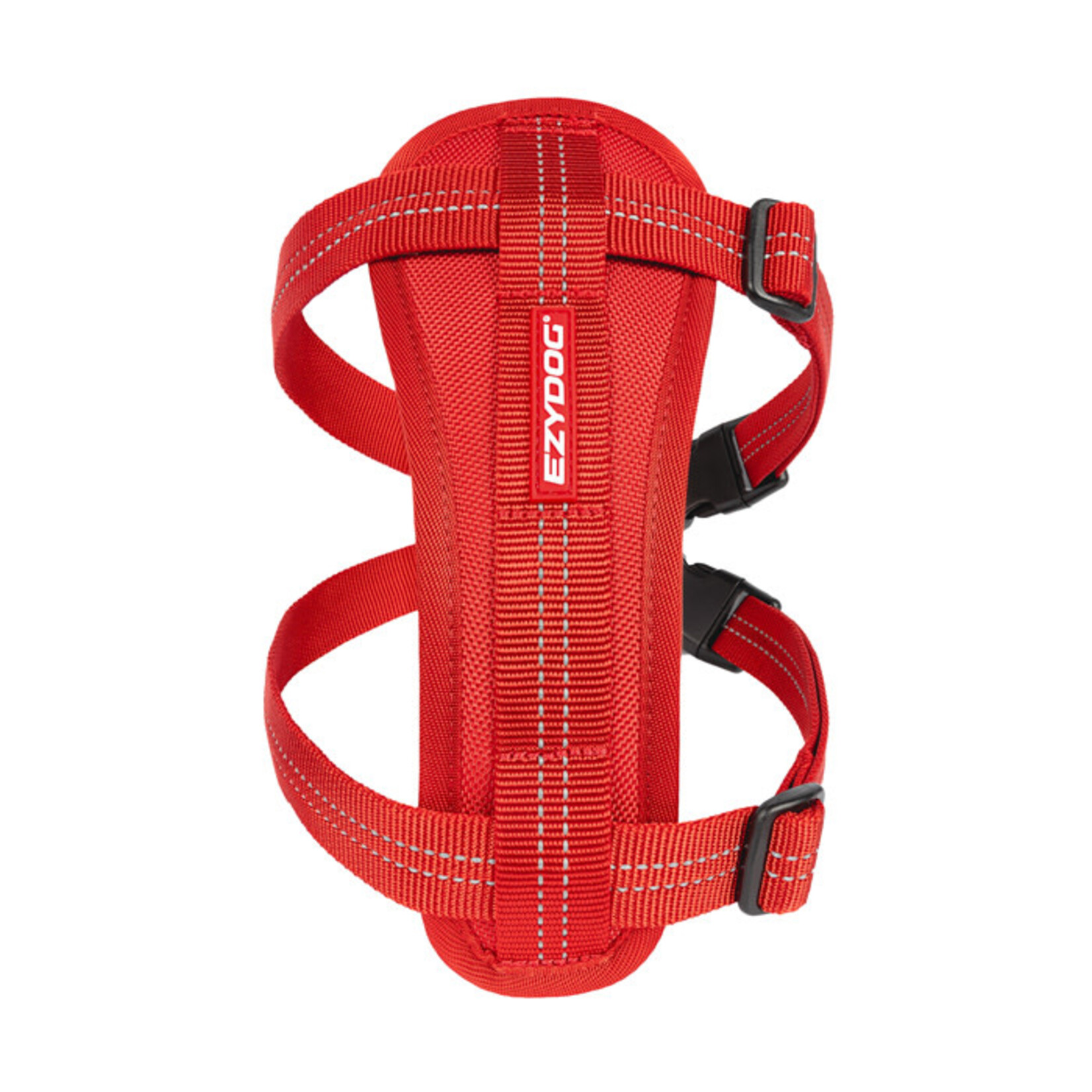 EzyDog Essential Chest Plate Dog Harness with Seat Belt Attachment, Red