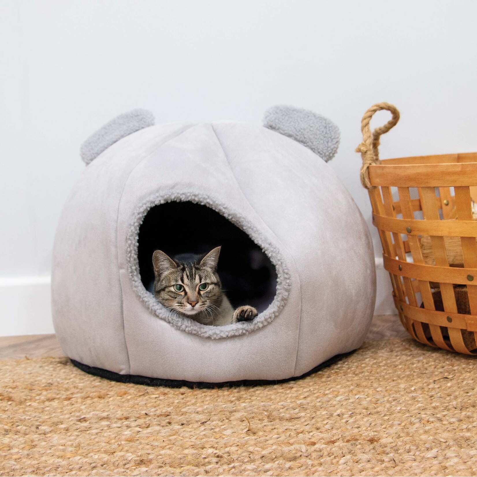 Ancol Teddy Bear Ear Cave Cat Bed