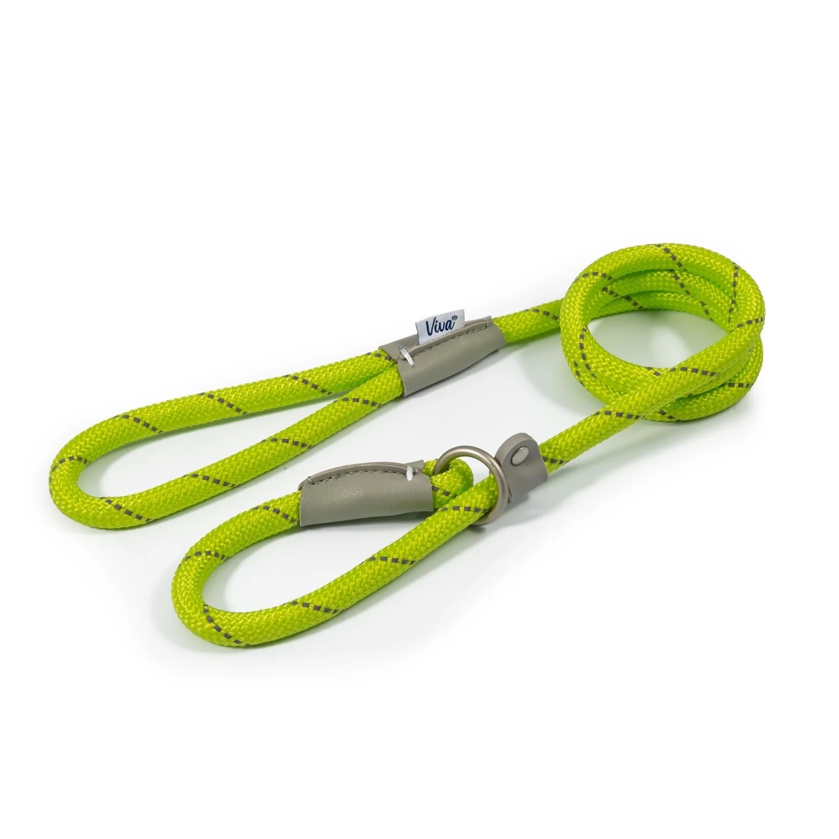 Ancol Viva Reflective Rope Slip Dog Lead, 150cm x 1.2cm Lime