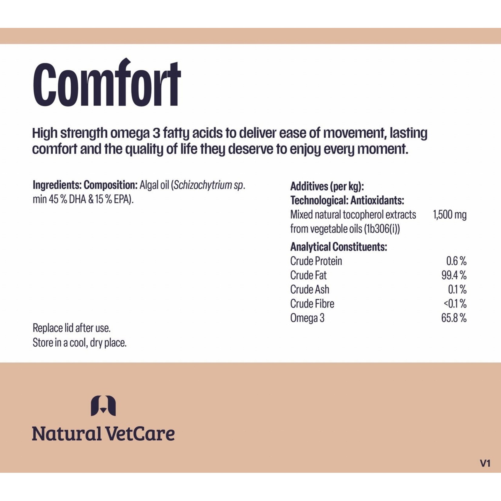 Natural VetCare Comfort Oil Dog Supplement for Ease of Movement, 100ml
