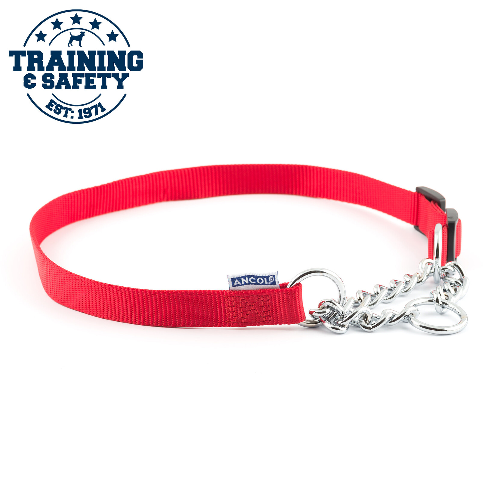Ancol Heritage Nylon & Check Chain Dog Collar 25-35cm