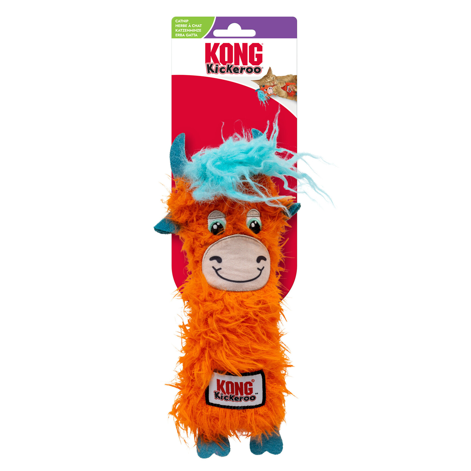 KONG Kickeroo Highland Cow Catnip Cat Toy, Assorted