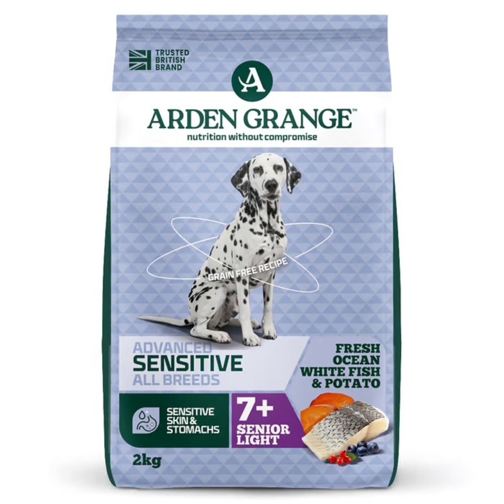 Arden Grange Sensitive Light & Senior Dog Dry Food, Ocean White Fish & Potato