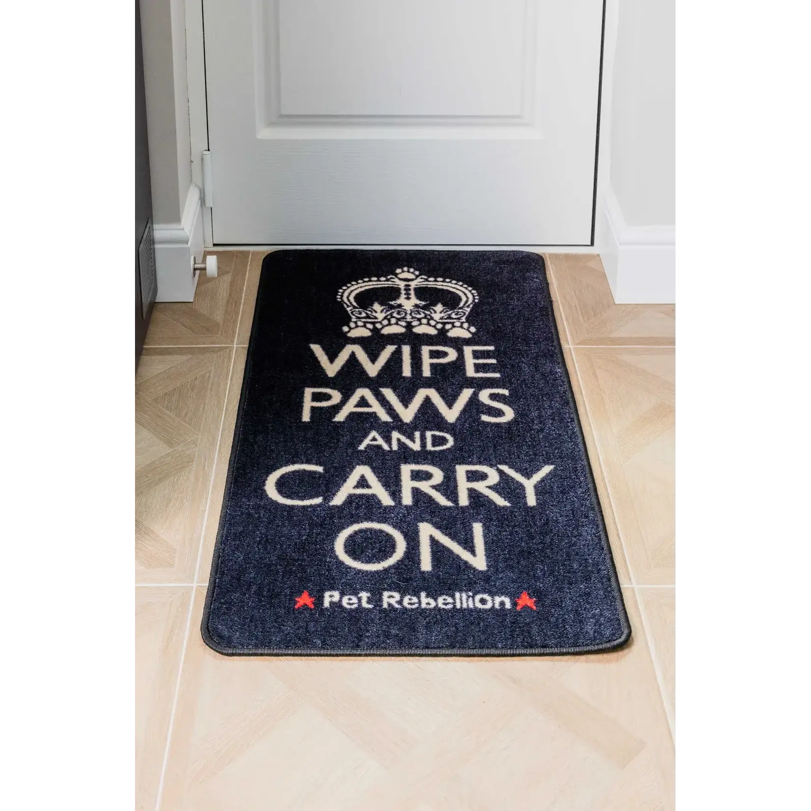 Pet Rebellion Stop Muddy Paws XL Floor Mat - Wipe Paws and Carry On, 57x110cm