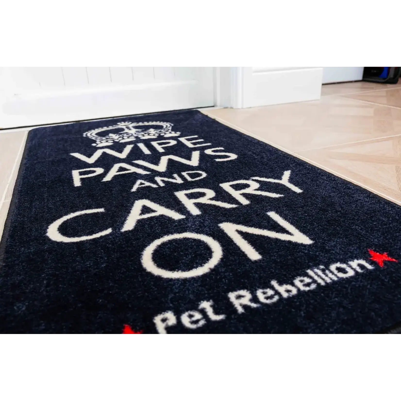 Pet Rebellion Stop Muddy Paws XL Floor Mat - Wipe Paws and Carry On, 57x110cm
