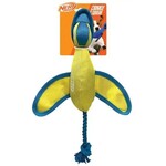 Nerf Crinkle Wing Nylon Duck Dog Toy, Blue and Yellow, 42cm