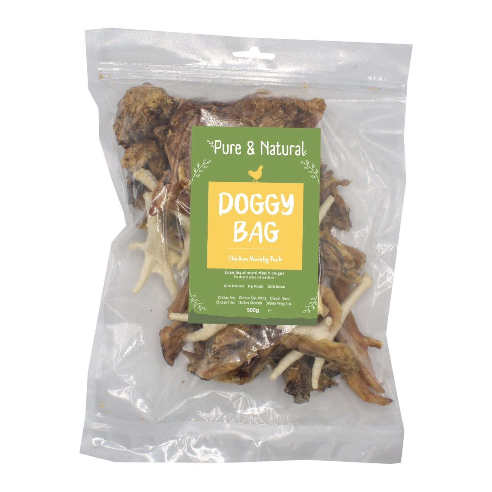 Pure & Natural Natural Dog Treats Chicken Variety Pack Doggy Bag, 500g