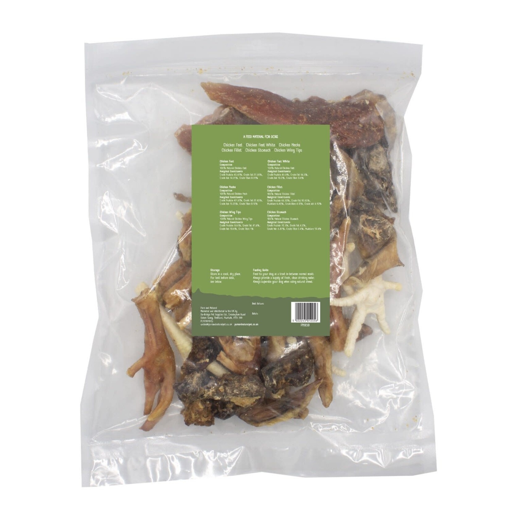 Pure & Natural Natural Dog Treats Chicken Variety Pack Doggy Bag, 500g