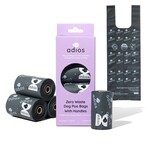 adios Compostable Dog Poo Bags with Handles On a Roll, Slate Grey