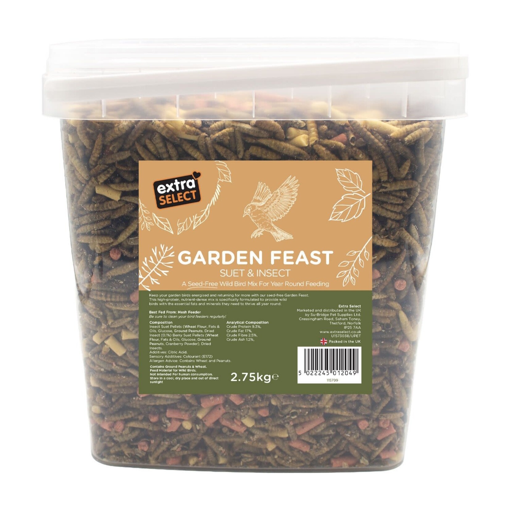 Extra Select Garden Feast Suet & Insect  Wild Bird Mix, 2.75kg