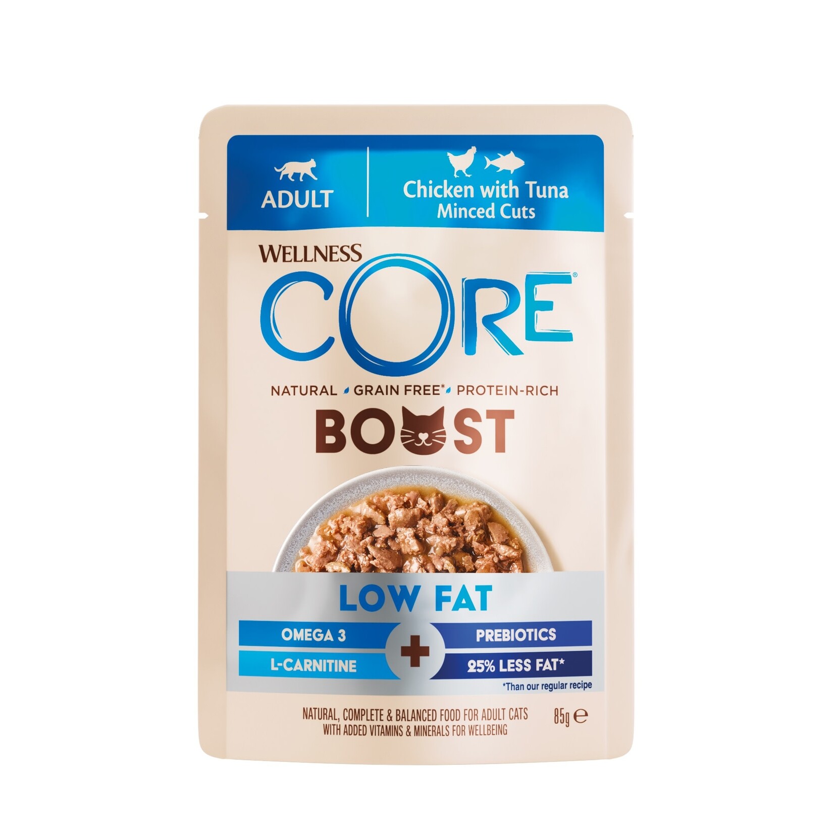 Wellness CORE Cat Boost Low Fat Wet Food, Chicken with Tuna 85g