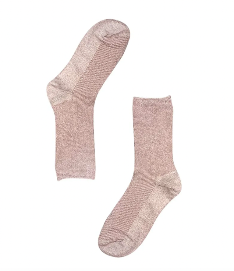 Socks Glitter Silver - Pink