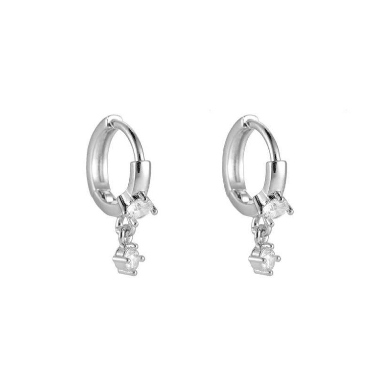 Copy of Simple 2 Diamonds Plated Earring Gold