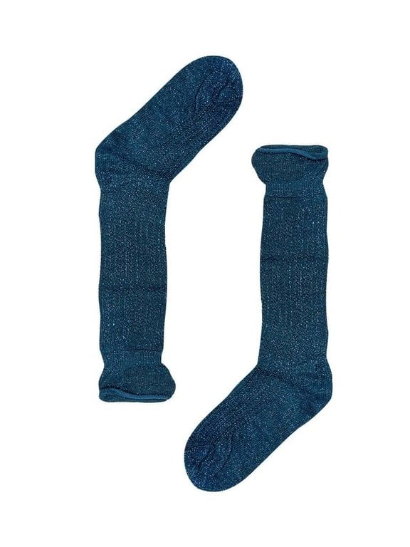 Socks Long Glitter Blue - Blue