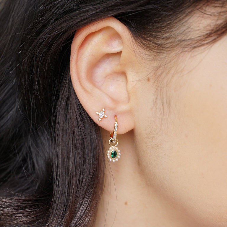 Victoria Green Diamond Plated Earrings