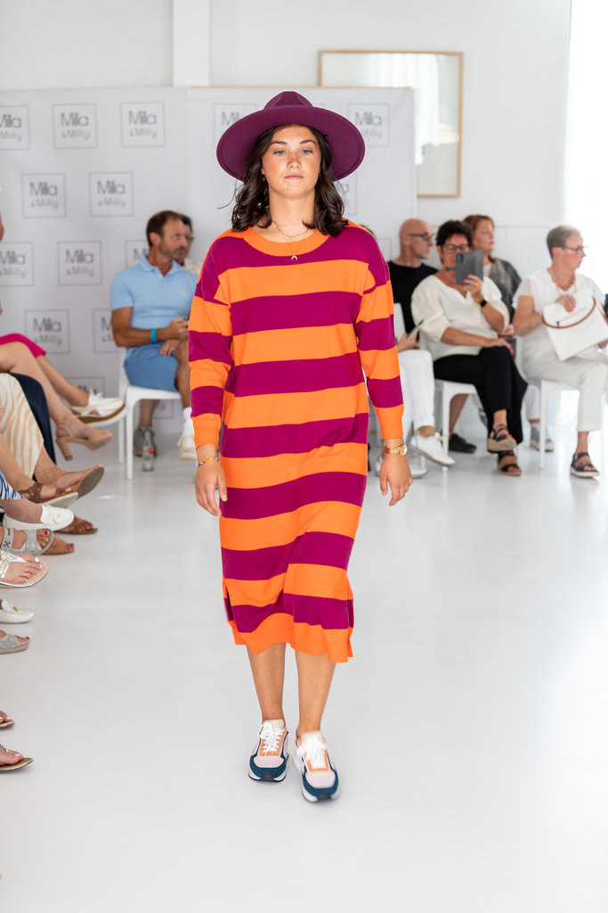 Holly knit dress orange/purple