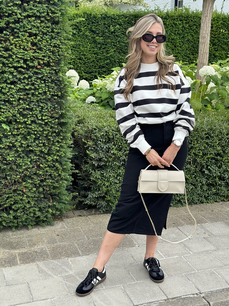 Ella striped sweater black