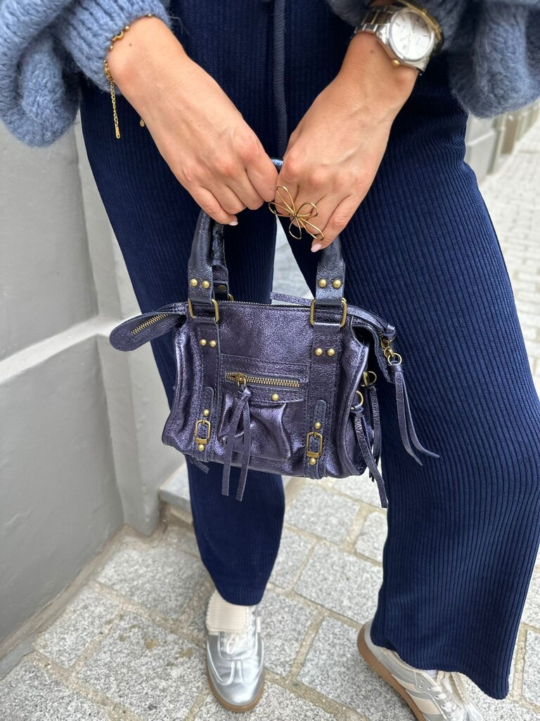 Lana bag blue metallic