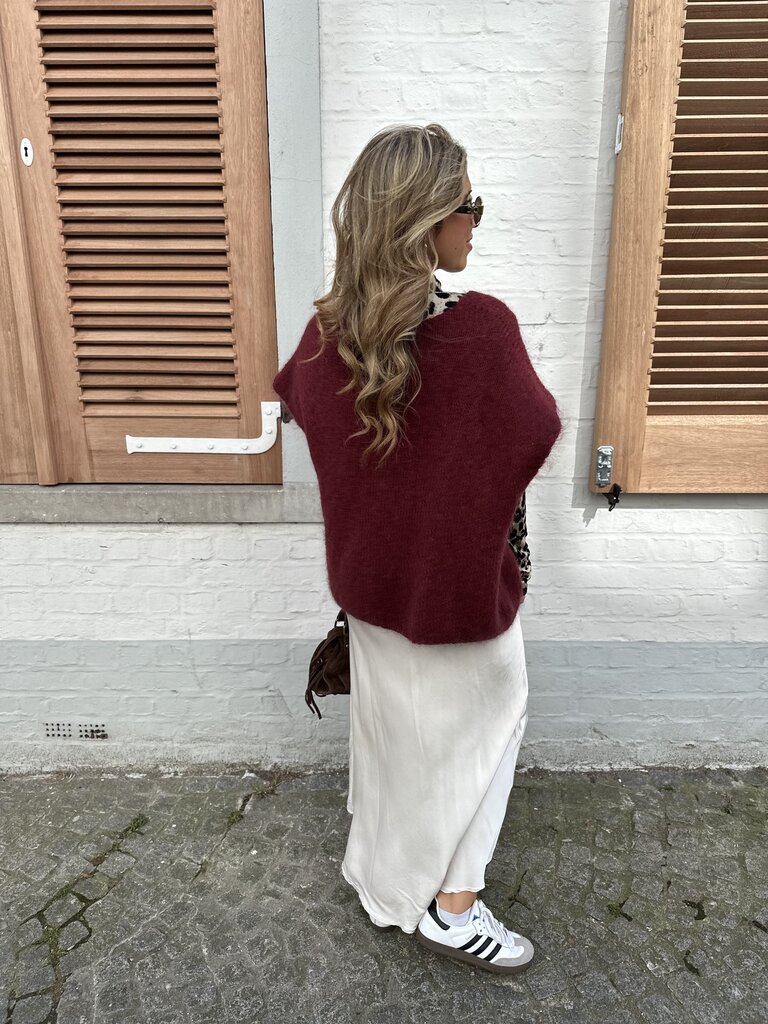 PRE- ORDER Lizo button knit bordeaux