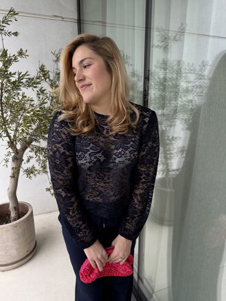 Filou lace top navy