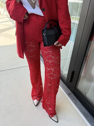 Sofia lace pantalon red