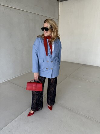 Filou lace pants navy