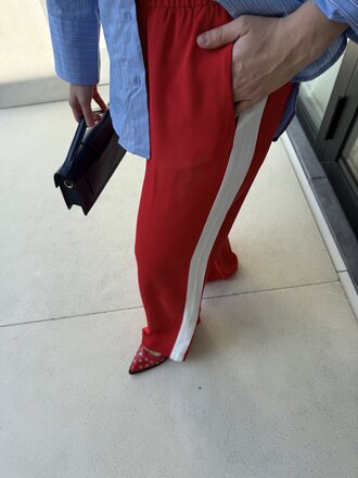 Lia detail pants red