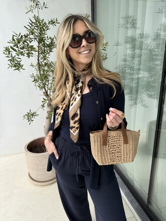 Say linnen blouse navy