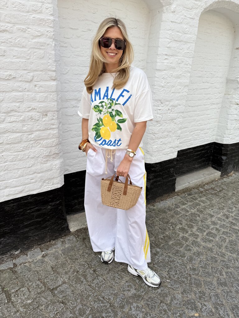 Lopez pantalon white/yellow
