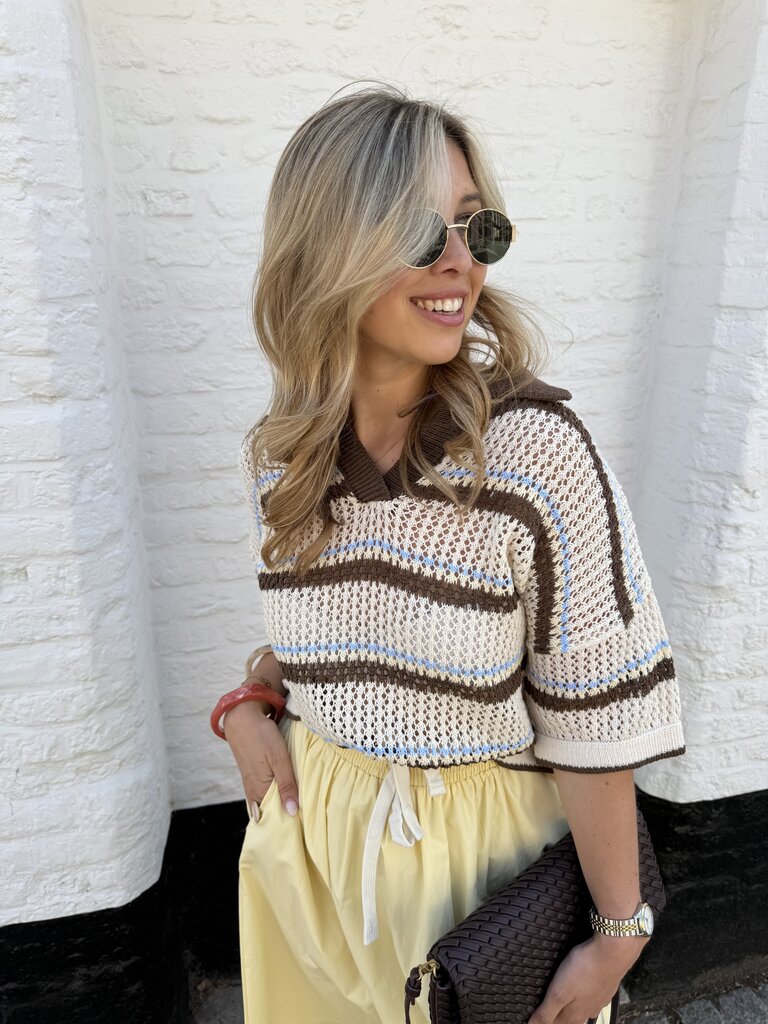 Colette polo yellow/brown