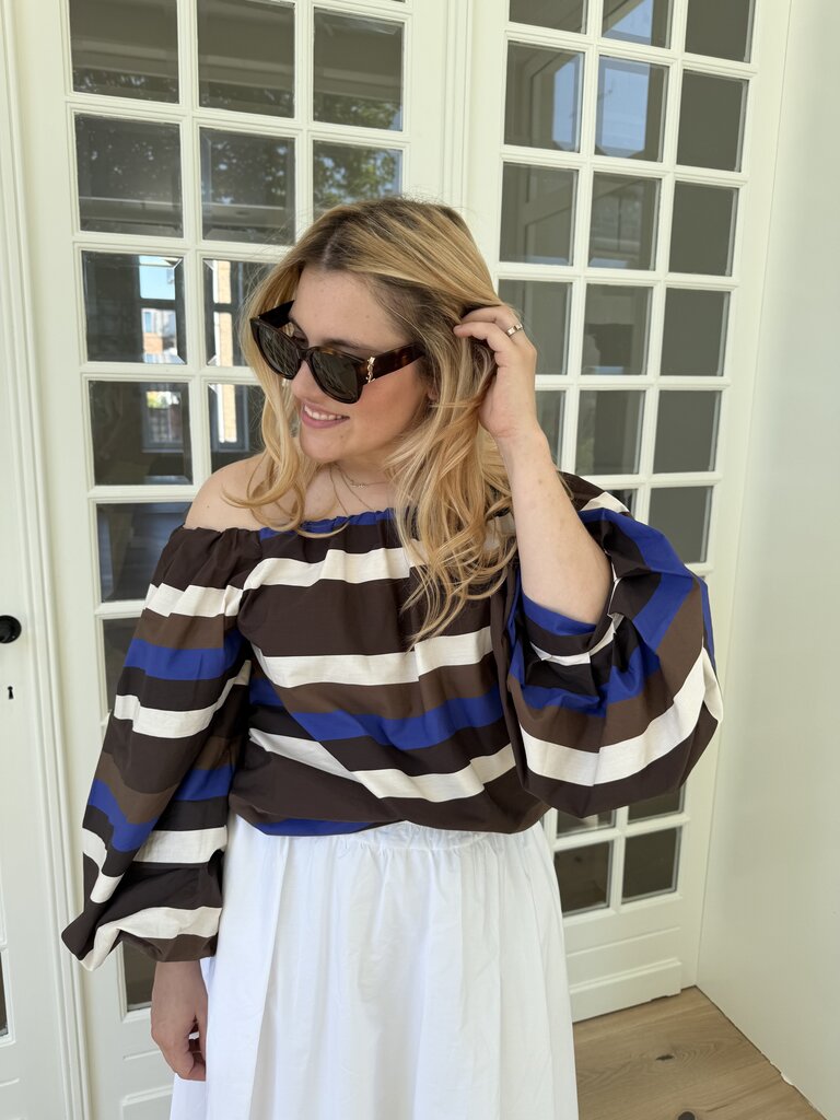 Luna blouse brown/blue