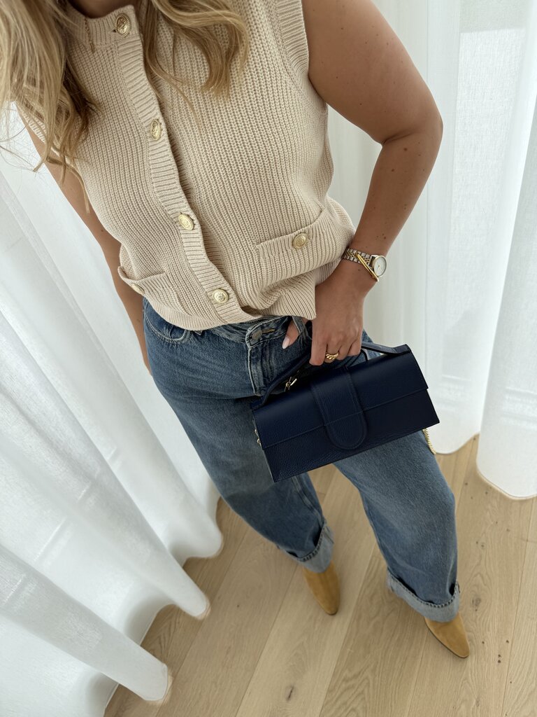 Stella button knit  ecru